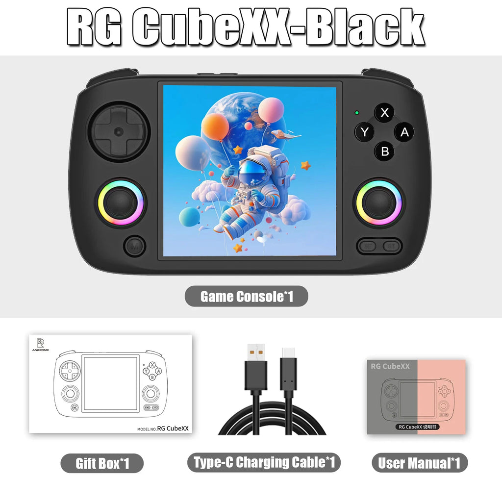 ANBERNIC RG CubeXX portable Handheld Games Console 3.95 Inch IPS Screen Linux System 5G WiFi BT RGB Joystick Lighting PSP game