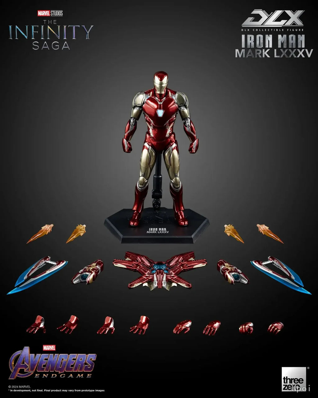 Original Threezero MARVEL 3Z0250 DLX Marvel Studios: The Infinity Saga Iron Man Mark 85 Anime Figure Model Toys Collection