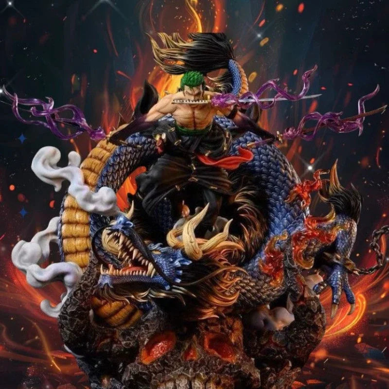 2025 Anime Figure One Piece Roronoa Zoro VS Kaidou Battle GK Action Figures Statue Model Kids Toys Doll Gifts Desktop Ornaments