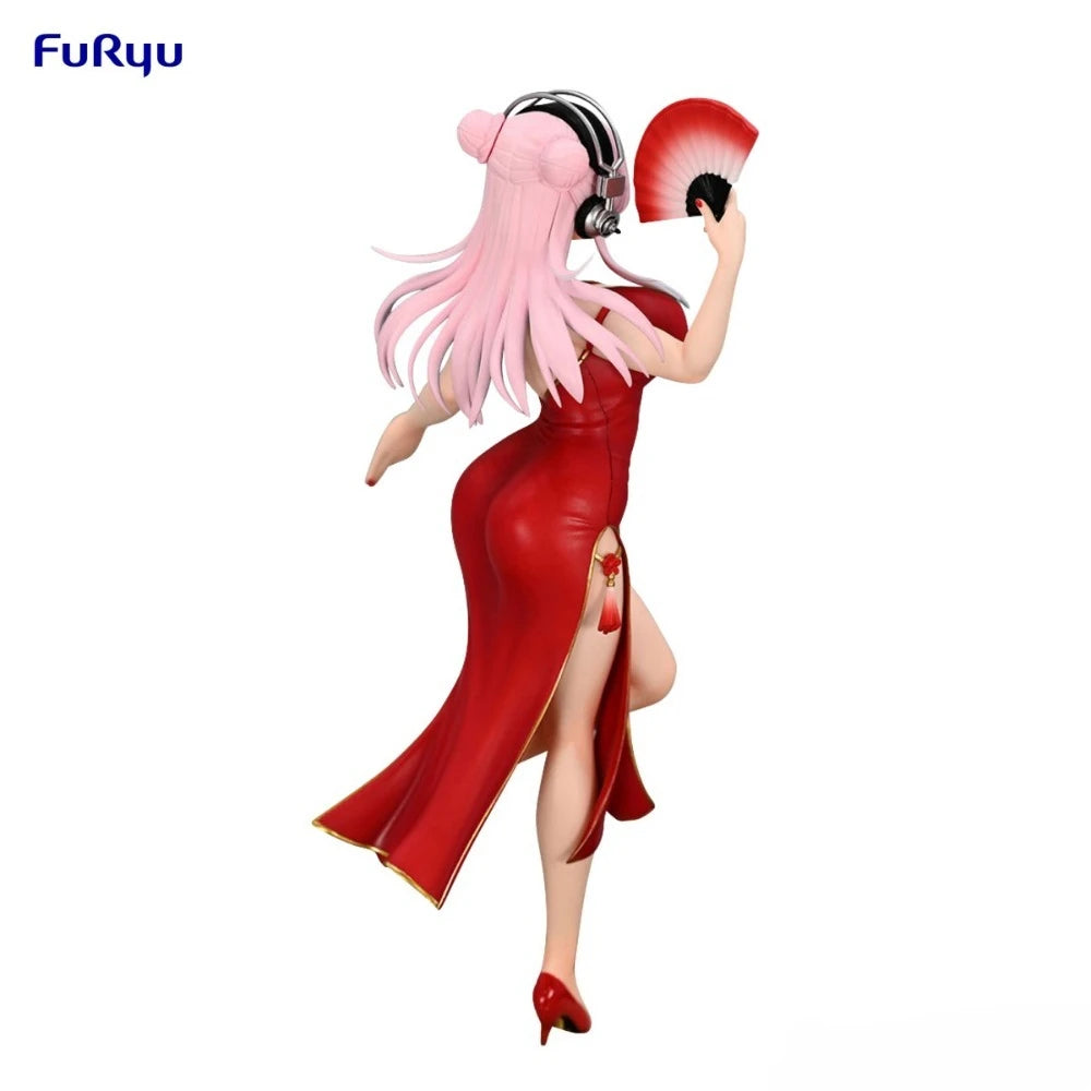 In Stock FuRyu Original Genuine Super Sonico Trio-Try-iT Figure Chinese Dress Ver. Cheongsam 21cm Collections Model Toy Figures