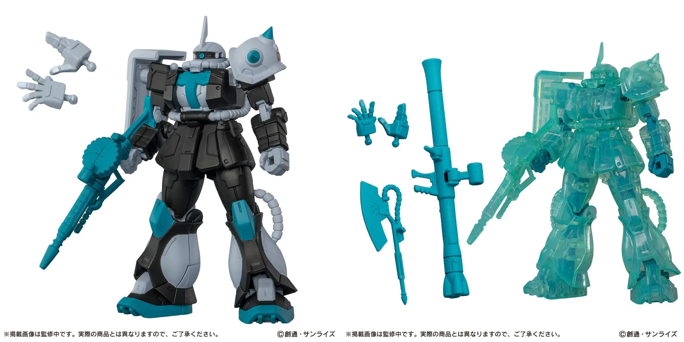 Bandai Gundam Limited Edition Neon Gurren Lagann Color Transparent Action Figurine Original Zazuo Set For Collecting Displaying