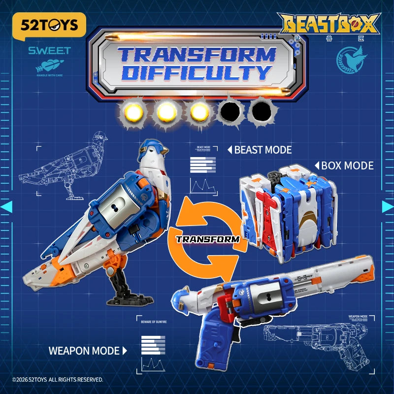 52TOYS BEASTBOX BB-76 LOVEGUN Deformation Dove Toys Action Figure, Collectible Converting Toys