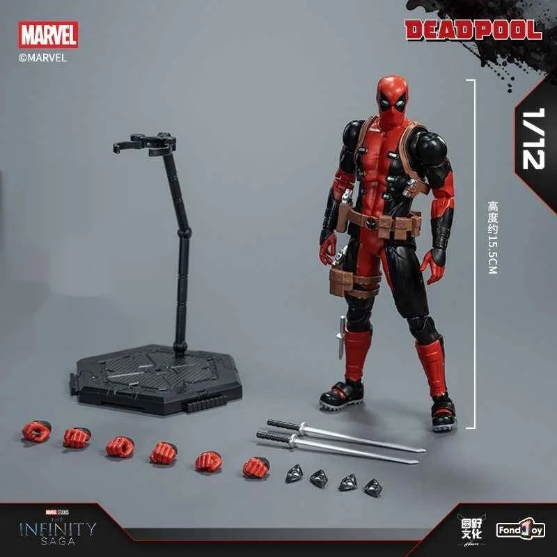 Fondjoy Genuine 1/12 Comic Edition Venom Action Figures Marvel Red And Blue Suit Spider Man Assembled Model Deadpool Boy'S Gift