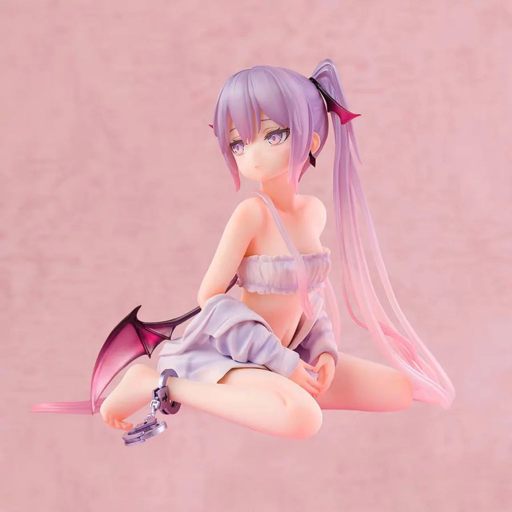 Generic Anime Girl Figure Succubus Pink Eve Sitting Noodle Stopper Boxed Collectible Desktop Decoration Model For Anime Fans