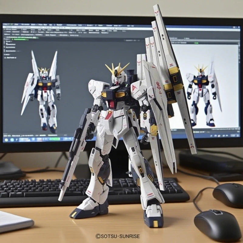 Bandai Original MG 1/100 RX93 V Gundam Ver Ka Full Action Assembly Model Figure Anime Robot Toy Gift
