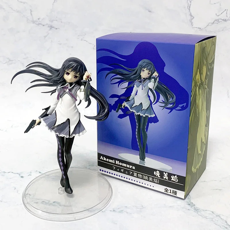 Anime Puella Magi Madoka Magica Figure 17cm Akemi Homura Action Figural Pvc Model Kawaii Decoration Doll Kids Toy Christmas Gift