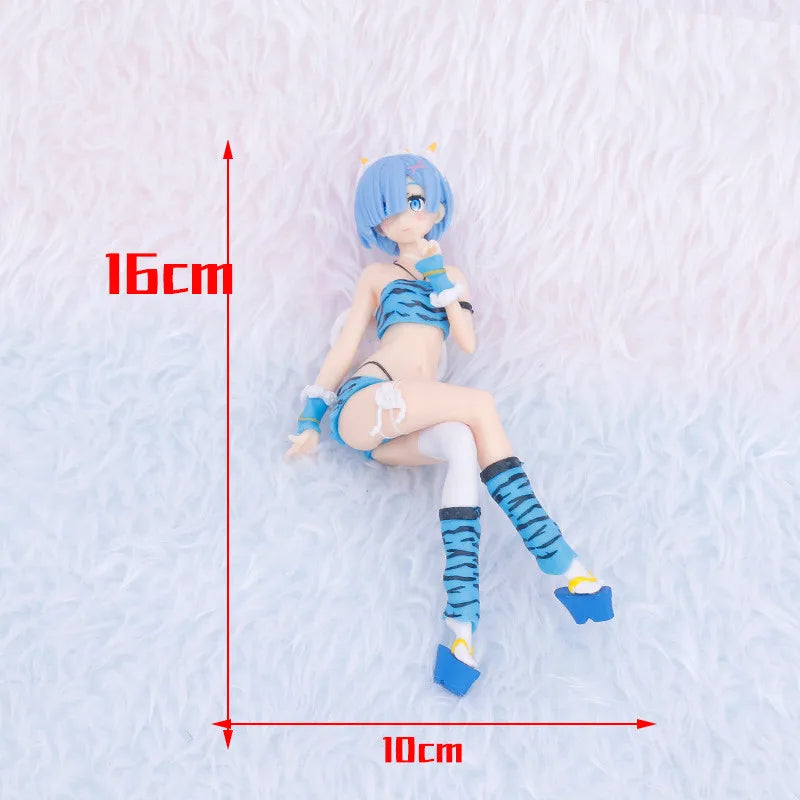 New15cm Anime beautiful girl Figure Pajamas Sitting cross legged on a chair PVC Collection Model