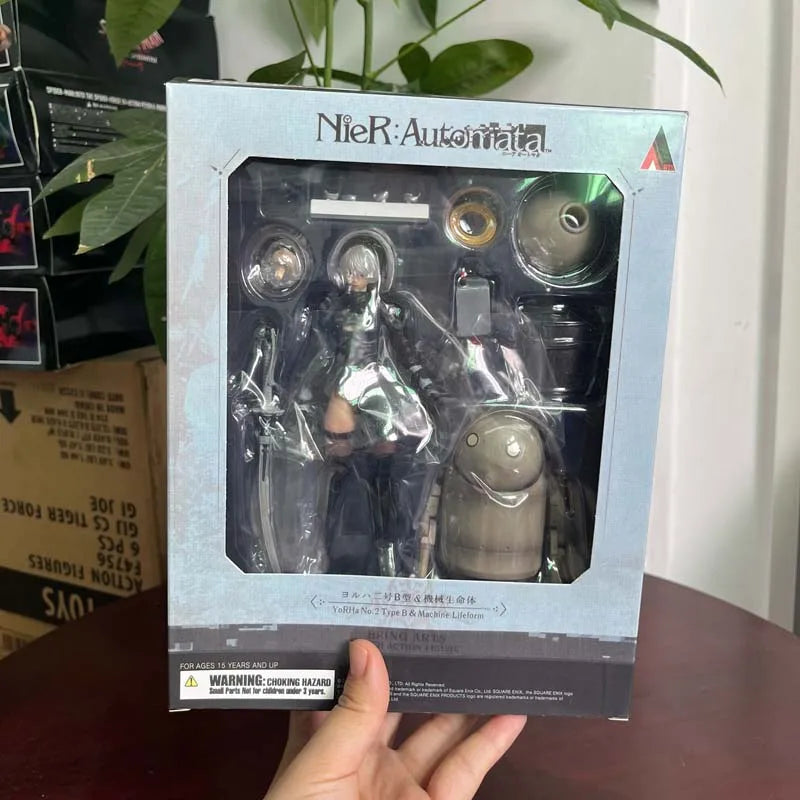 1475 NieR: Automata 2B & Machine Lifeform Figure YoRHa No.2 Type B Action Figure Model Toy Joint Movable Doll Desktop Decoration