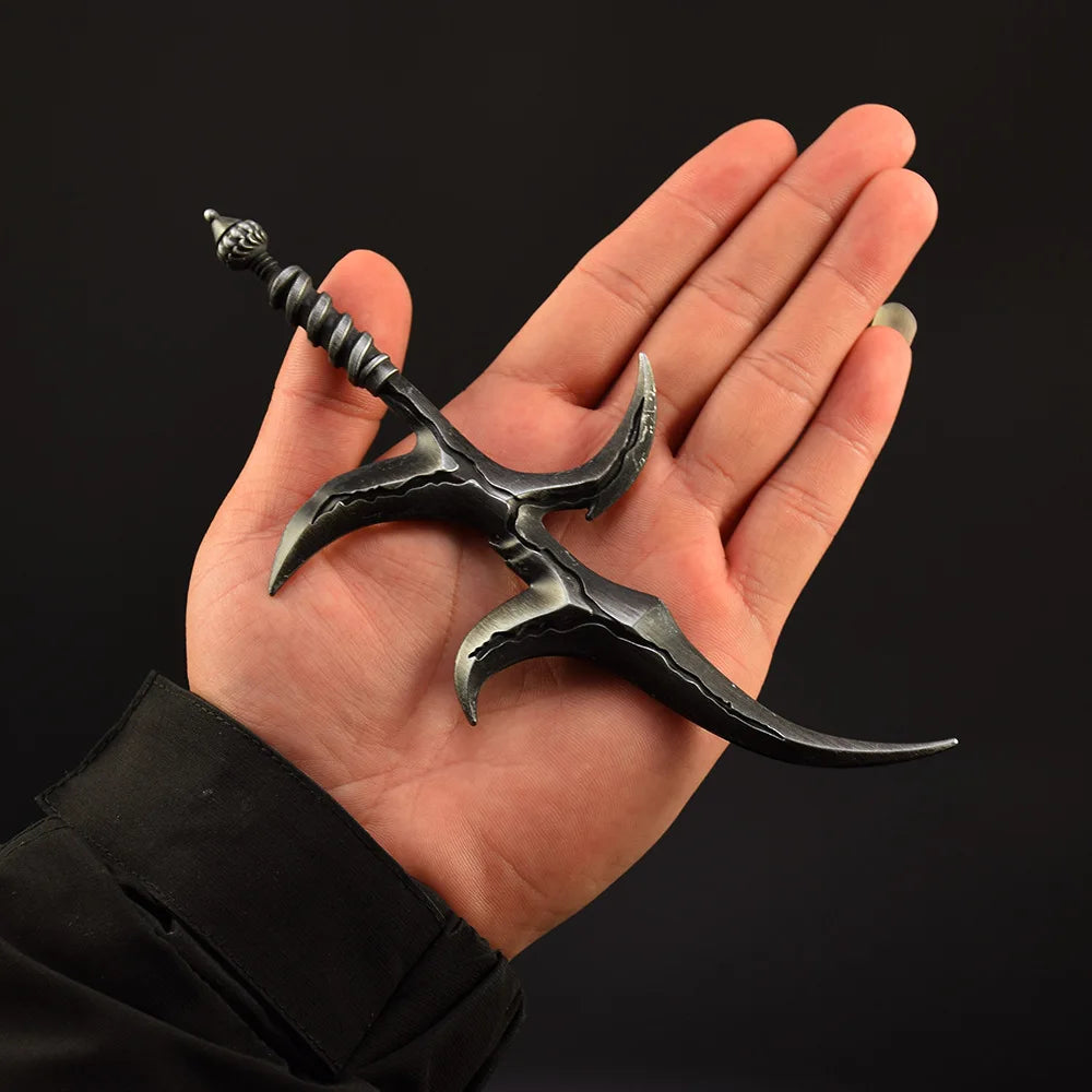 ELDEN Schwarzes Messer Tiche Ashes Schwertmodell – 18 cm (7,09 Zoll) Zinklegierung, Sammlermodell-Replika, Fantasy-Spieldekoration für RING-Fans