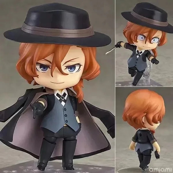 10cm Bungo Stray Dogs Q Edition Osamu Dazai Nakahara Chuuya Anime Figure Pvc Action Figurine Statue Model Collection Toys Gifts