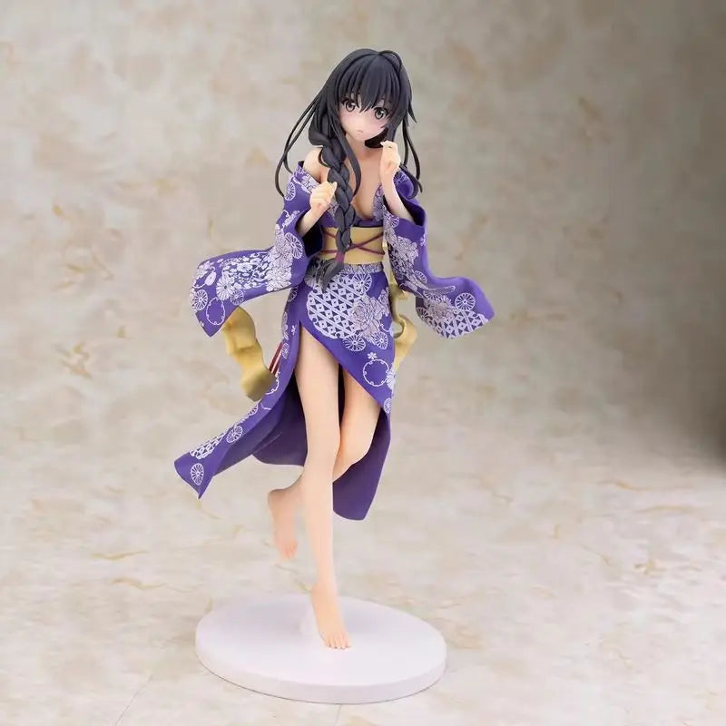 26cm Yukinoshita Yukino Figure Oregairu Standing Pose Yukata Anime Collectible Boxed Desktop Decor Figurine For Otaku Fans