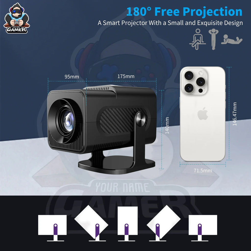 HCS350 PRO+ 3D HD portable  Retro video game consoles projector smoothly without buffering for Android WIFI6 dual system gaming