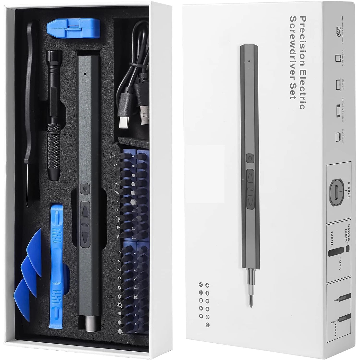 Cordless Electric Screwdriver Set 12/39/50 in 1 Precision Power Tool Magnetic Screw Driver Bit Fast Charging Repair Tool Kit