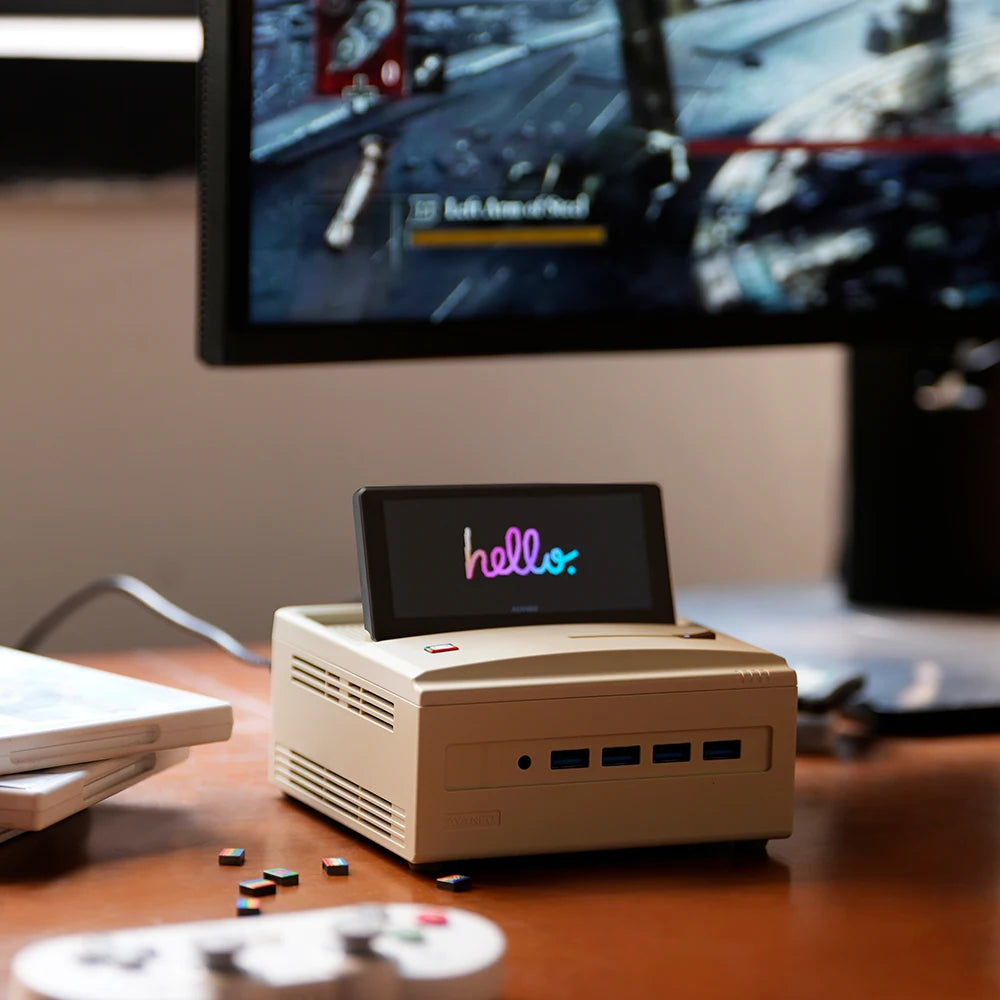 AYANEO Retro Mini PC AM01S AMD Ryzen 7 8745HS Flip Secondary Screen Design Mini PC Desktop Computer