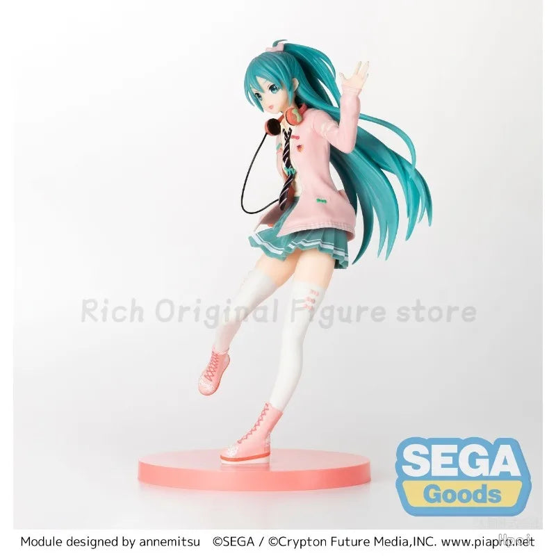 【In Stock】Original SEGA SPM -Project DIVA- Arcade Future Tone Hatsune Miku Ribbon Girl Anime Figure Model Toys