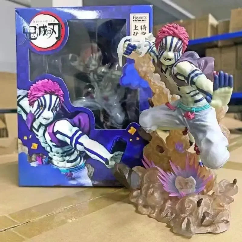 Demon Slayer Süße Anime Akaza Manga Figur Modell Statue Süße Anime Actionfiguren Modell Puppe Statue Kawaii Geschenk für Kinder Spielzeug