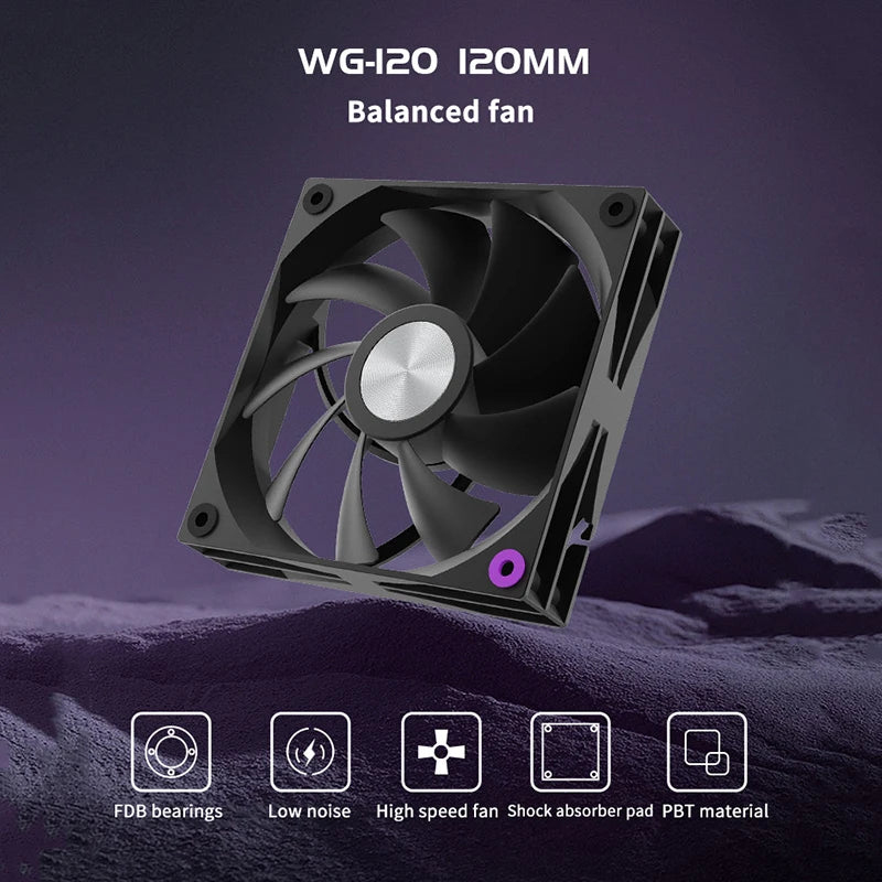 12cm Desktop Computer Case Cooling Mute Fans PC Tower 5V Silent Air Cooler 4Pin PWM 12V 3W 1900PRM For DIY Gaming Computer