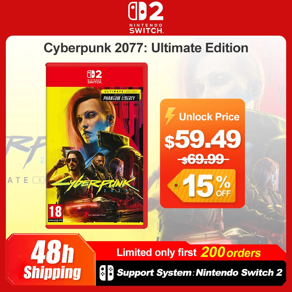 Nintendo Switch 2 Cyberpunk 2077 Ultimate Edition Juegos Games Deals 100% Original Physical Game Card RPG Game for Switch 2