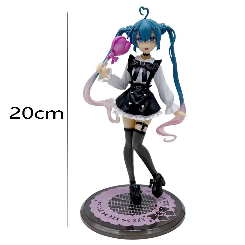 20CM Anime Hatsune Miku X Cinnamoroll Figure Anime Peripheral Collectible Models Decorative Decorations Children Kawaii Gift