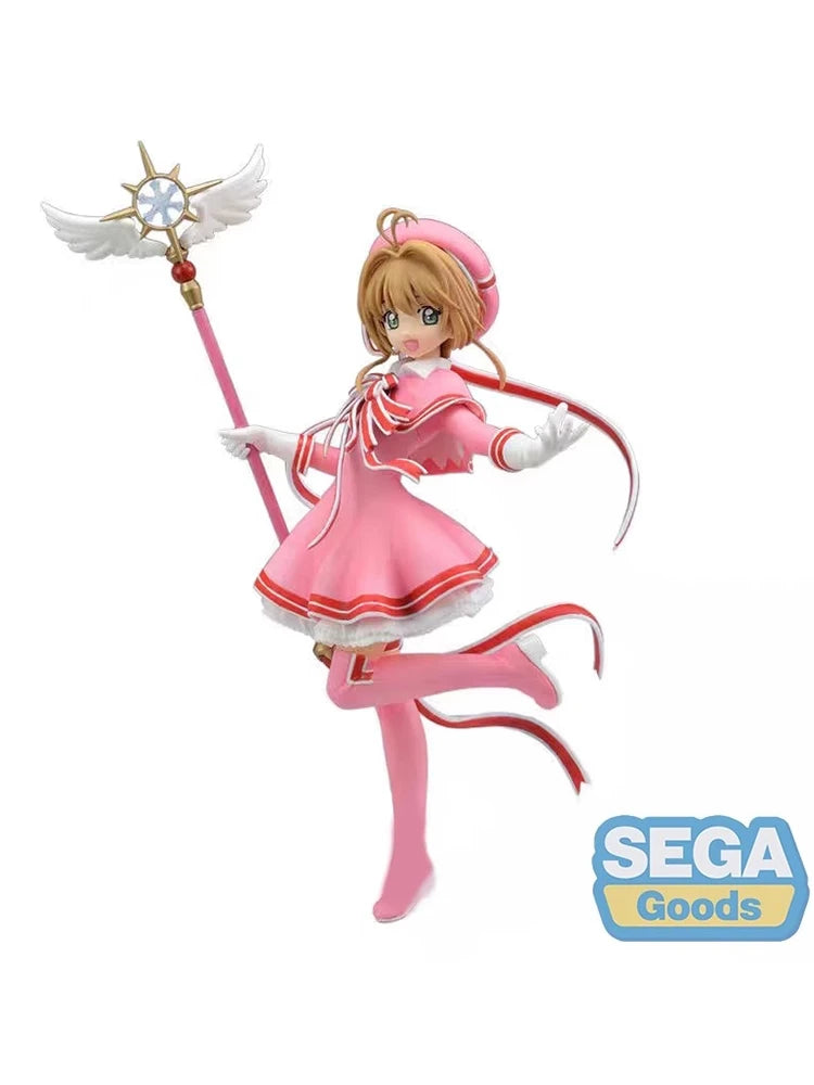 Оригинална фигурка на Sega Cardcaptor Sakura Kinomoto Sakura Kawaii 22 см PVC аниме фигурка колекция модел декорация стая подарък