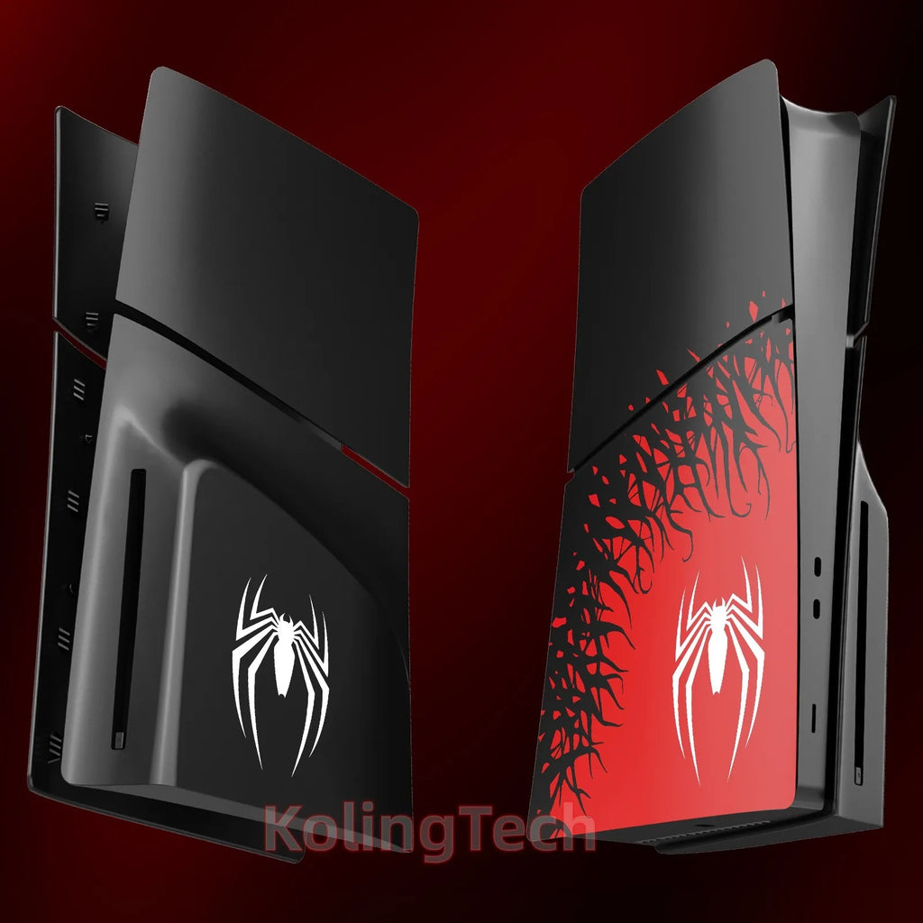 Premium ABS Replacement Shell Accessories for PS5 Slim Protective Cover Hard Faceplate Fit for Playstation 5 Slim Spider Version