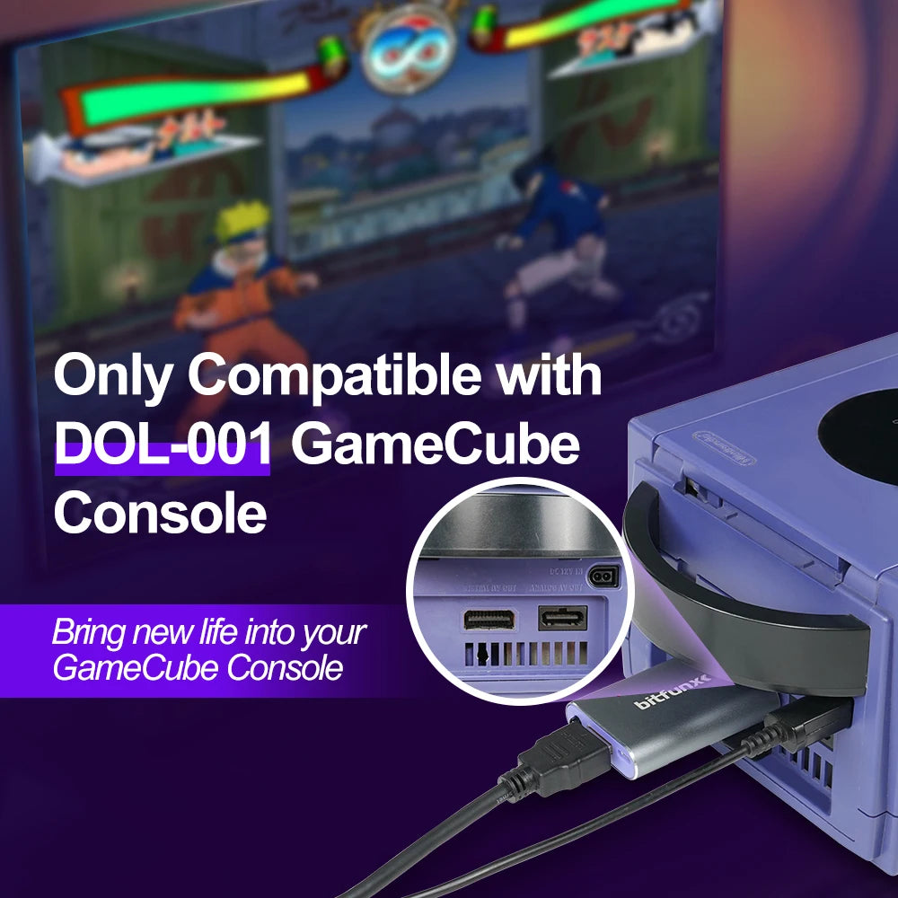 Bitfunx GC Video HDMI Adapter Digital AV to HDMI GC2HDMI for Nintendo Gamecube NGC DOL-001 Game Console