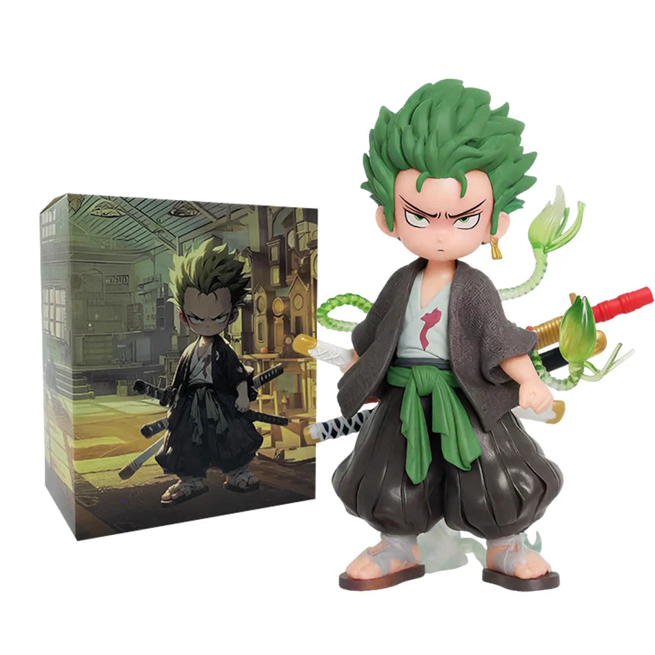 One Piece 13cm Anime Figure One Piece Monkey D Luffy Roronoa Zoro Kawaii Toys Q Figural Nendoroid Car Decoration PVC Model Gift