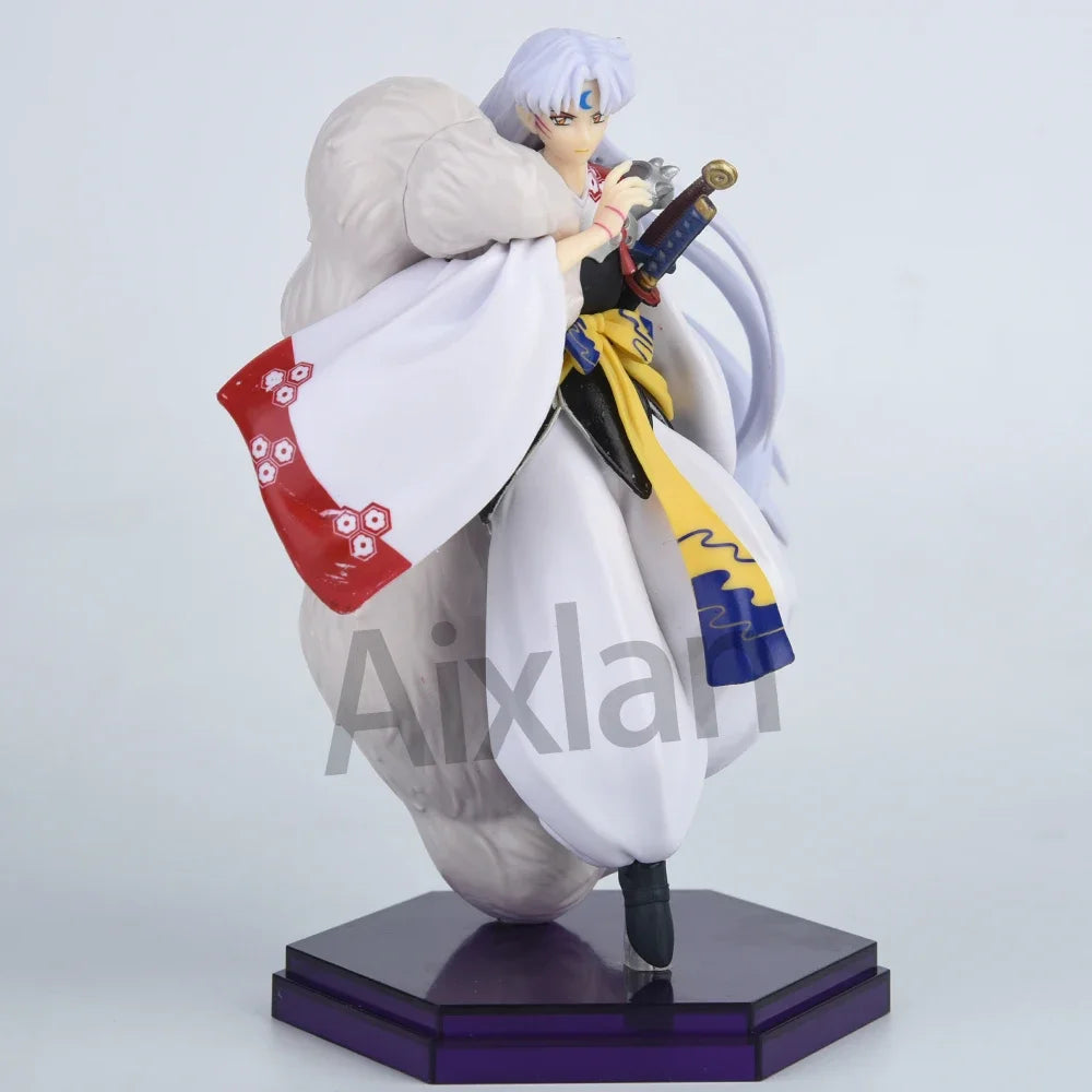 Aixlan 20 cm Inuyasha Anime Figur Sesshoumaru PVC Actionfigur Higurashi Kagome Figur Sammlermodell Spielzeug Kindergeschenk