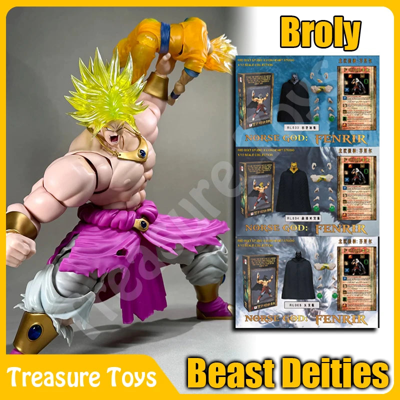 Kong Studio Beast Deities Dragon Ball Z Broly Figure Super Saiyan 3 Broly Norse God Fenrir Anime Action Figure Toys Gifts