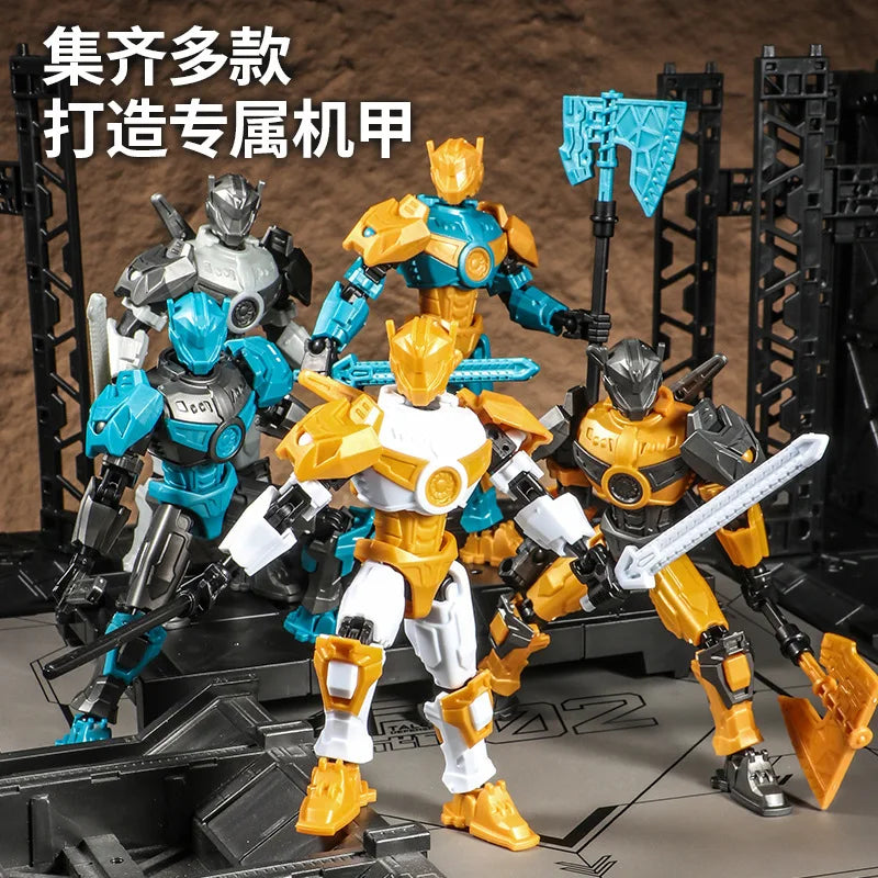 Lucky 13 Multi Joint Action Figure Knight Justice Shield Mecha Toy Model Robot Doll Gift for Boys