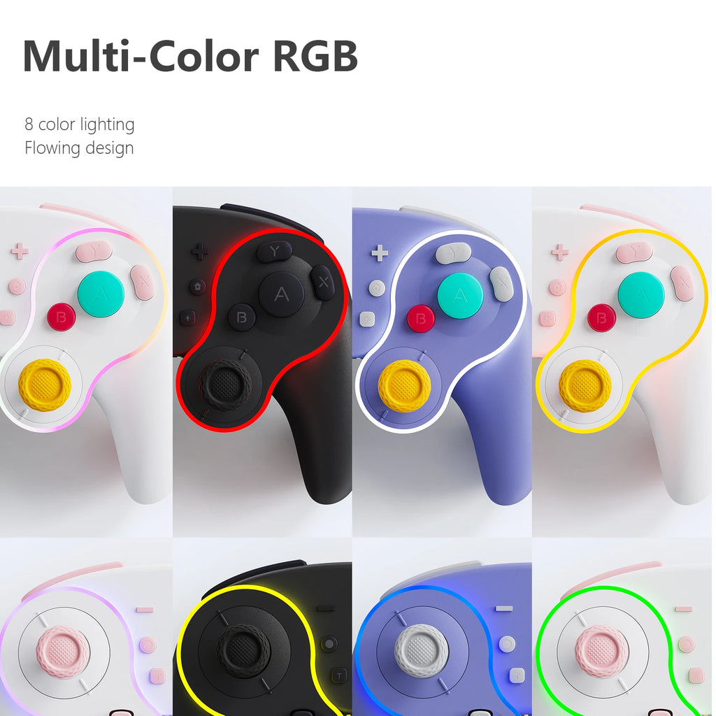 LinYuvo Retro RGB Multicolor Light Wireless Gamepad for Switch Pro with Fast Charging Dock KS62