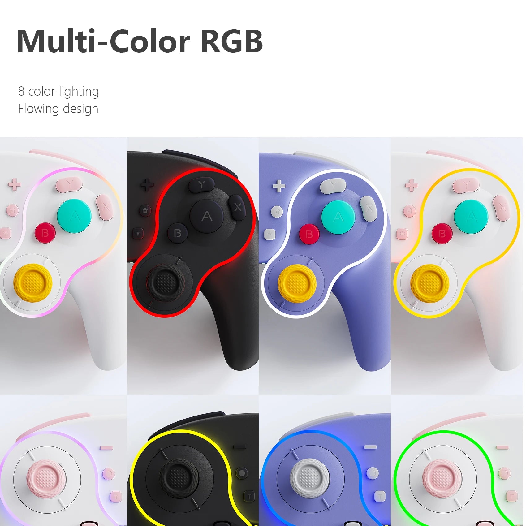 LinYuvo Retro RGB Multicolor Light Wireless Gamepad for Switch Pro with Fast Charging Dock KS62