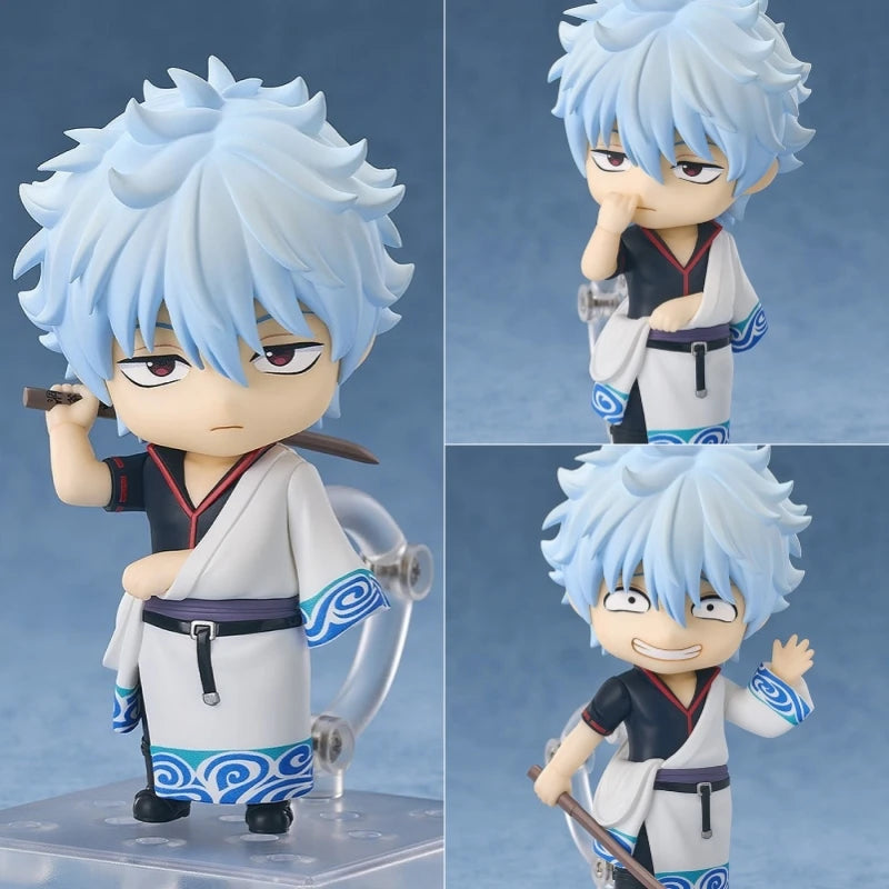 10CM GINTAMA Q version Sakata Gintoki Articulated Action Figures Doll Model Kit Joint Mobile Desktop Ornament Otaku Toys Gifts