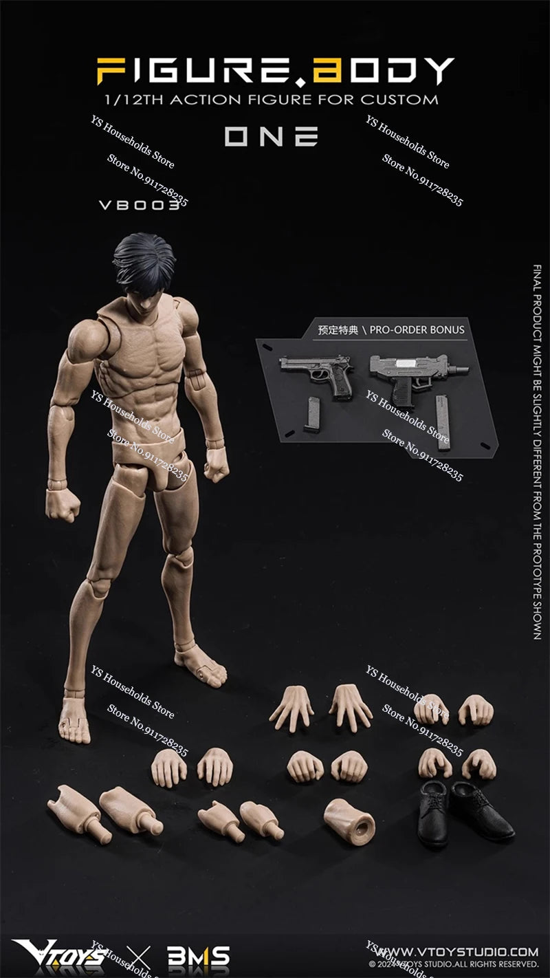 1/12 Figure Zero Custom Anime Boy Slim Muscular Articulated Joint Body Model VTOYS X BMS VB002 VB003 Toy For 6" Action Figure