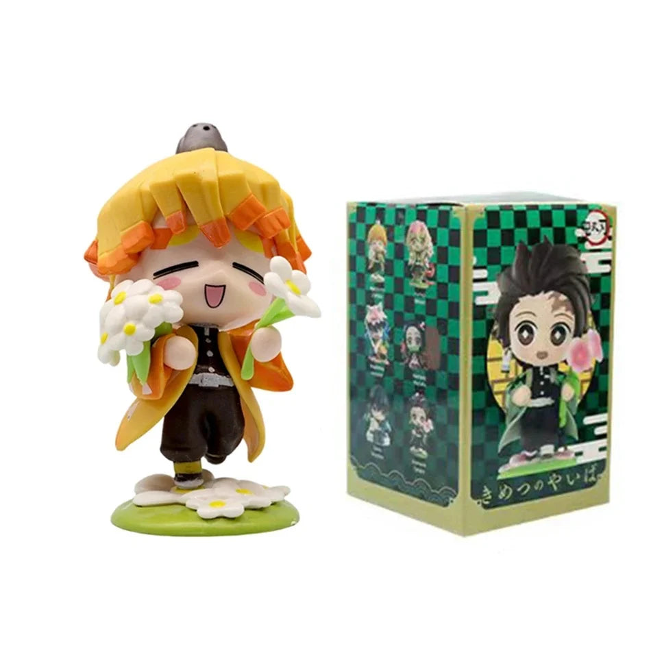 12 Styles Demon Slayer Anime Figure Set Q Version PVC Collectible Model Toy for Kids Adults Anime Fans Gift