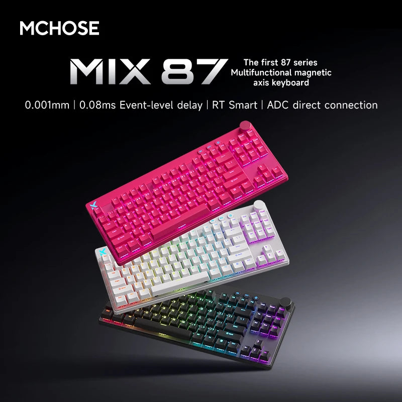 MCHOSE MIX87 Magnetic Swtich Keyboard Wired Gaming Keyboard 8K+256K Esport 0.08ms Low Latency E-Sports Custom Gamer Accessories