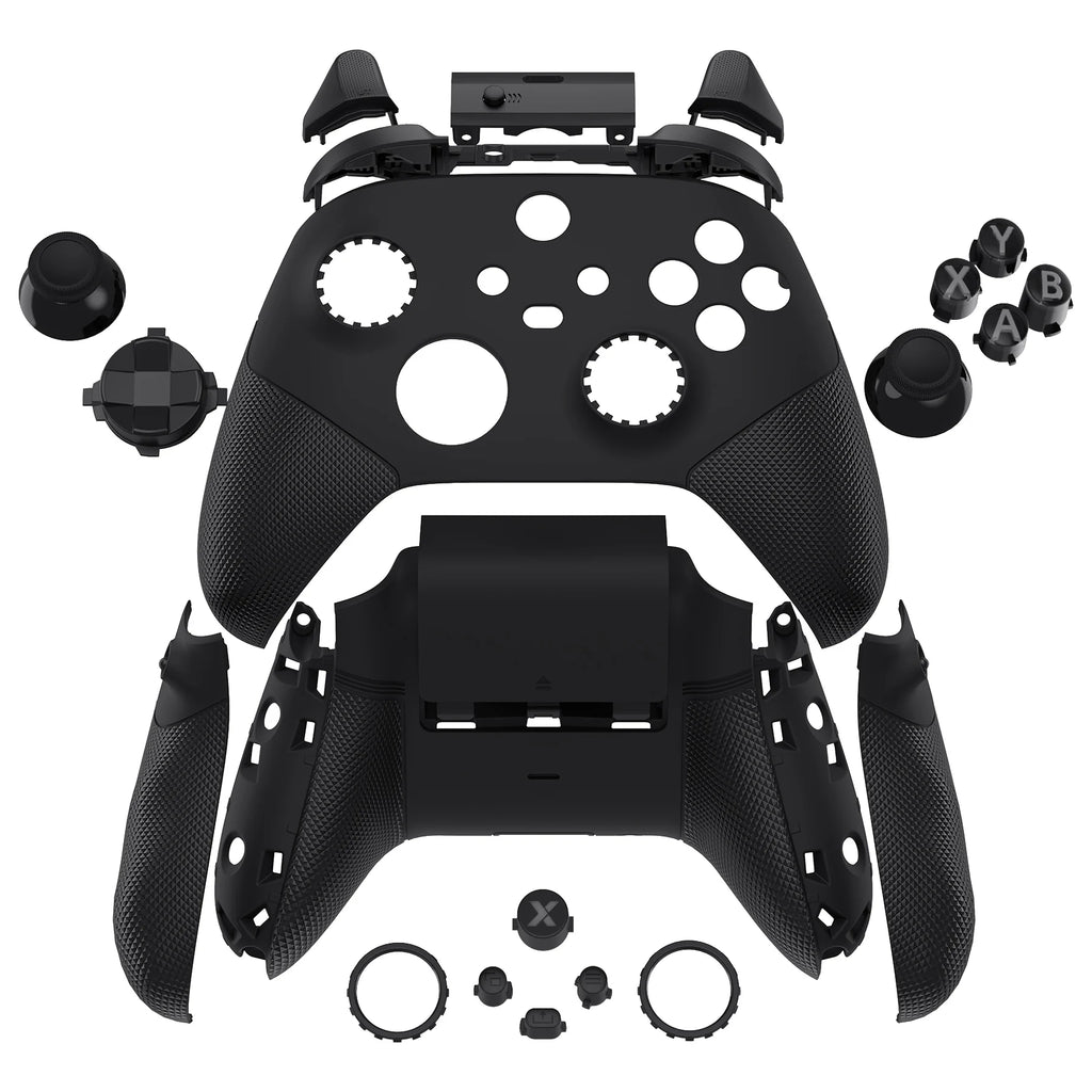 eXtremeRate ASR-Version, vollständiges Set an Shell-Tasten für Xbox Core Controller (Xbox Series X &amp; S Controller) – Diamantstrukturiertes Schwarz