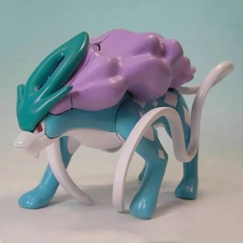 Original Bandai Pokemon Figures Entei Suicune Raikou Anime Action Figure Simple Assembly Collectible Model Ornaments Model Toys