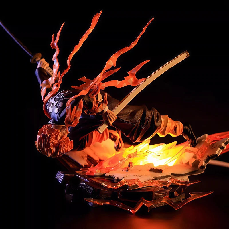 28cm Demon Slayer Agatsuma Zenitsu Thunder God Ver Anime Figure Collectible Figurine Desktop Decoration Gift For Anime Fans