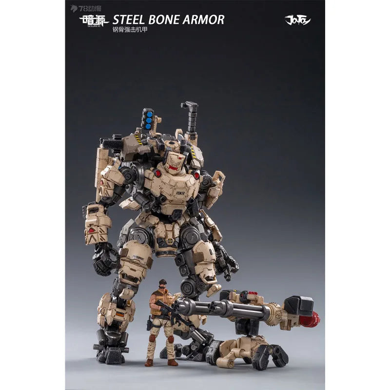 Official Genuine Joytoy Mecha, Steel Bone Robot Toy, Full Articulation Indust Equipped  Military Style Collectible Action Figure