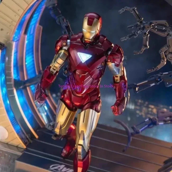 In Stock ZD Iron Man MK6 with Suit-up Gantry Original 1/10 Tony Stark Model Action Figure Collectible Toy Gifts for Children