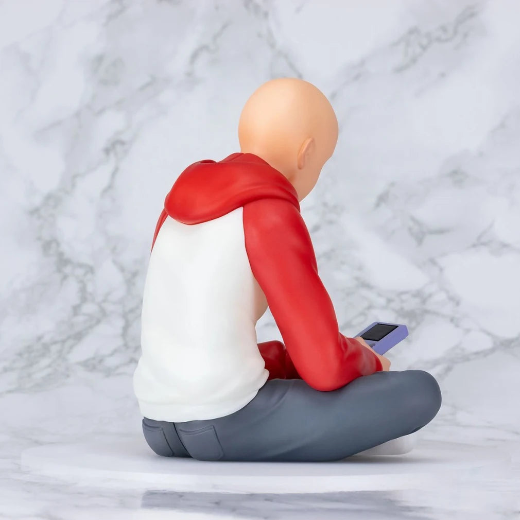 Anime figures Saitama saitama statue figure sitting pose pvc model saitama action figure noodle stopper ornaments birthday gifts