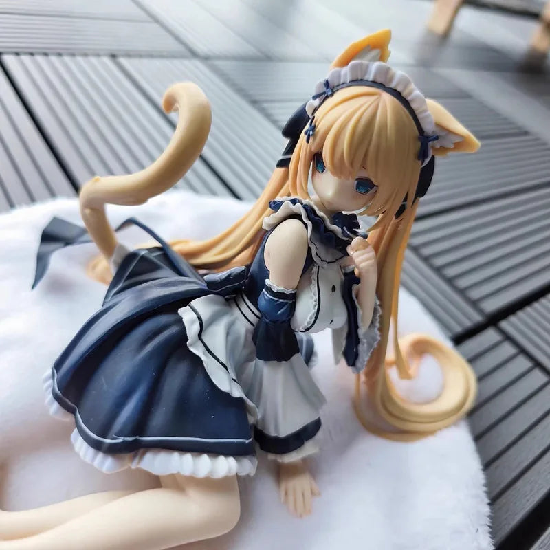 Anime Figure Serena Cat Girl Maid Sitting Pose Boxed Pvc Collectible Model Desktop Ornament Pc Case Decoration For Adult