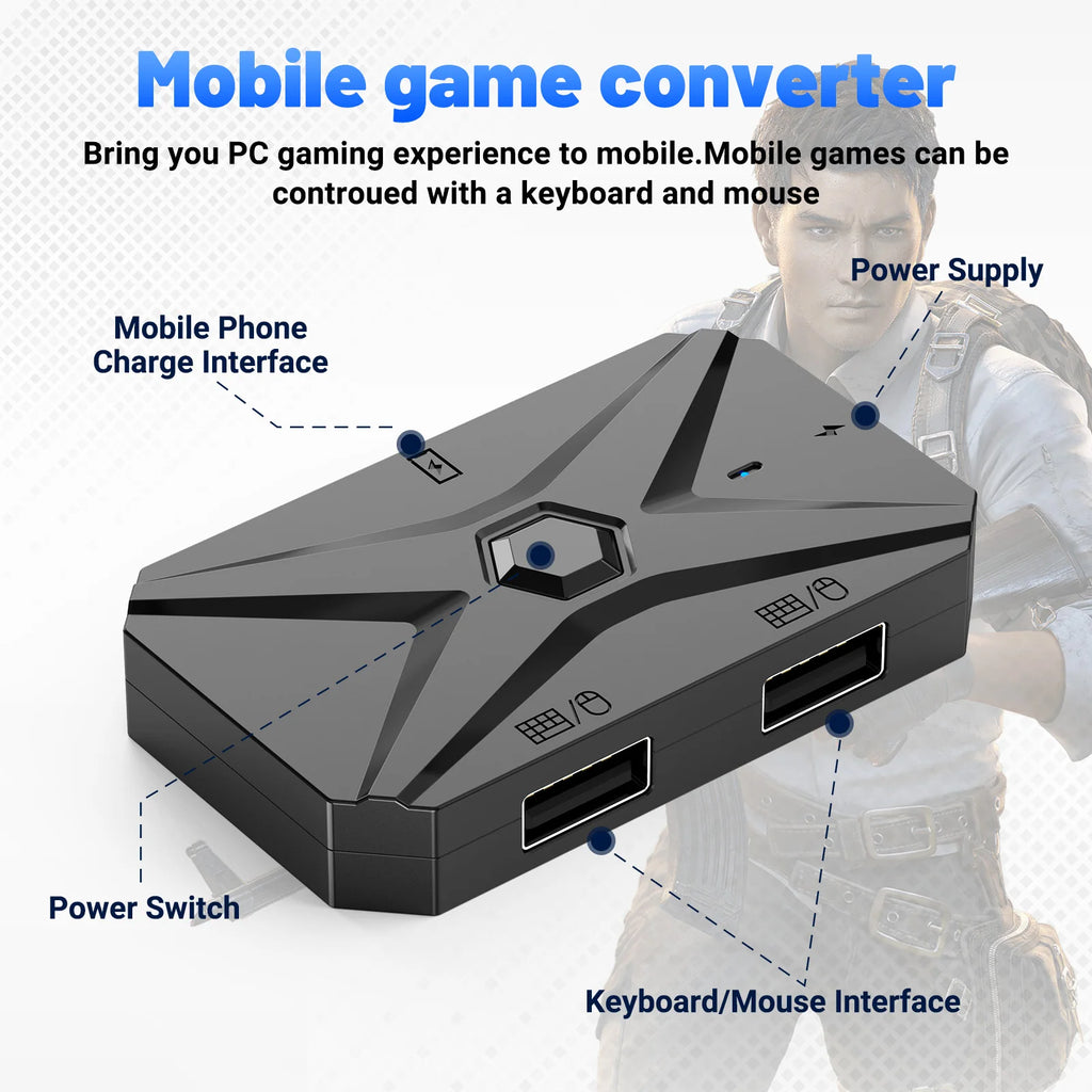 M1 Pro+ Keyboard & Mouse Mapper Converter Mobile Gaming Adapter for Esports Accessory for Android Phone/Tablet for PUBG