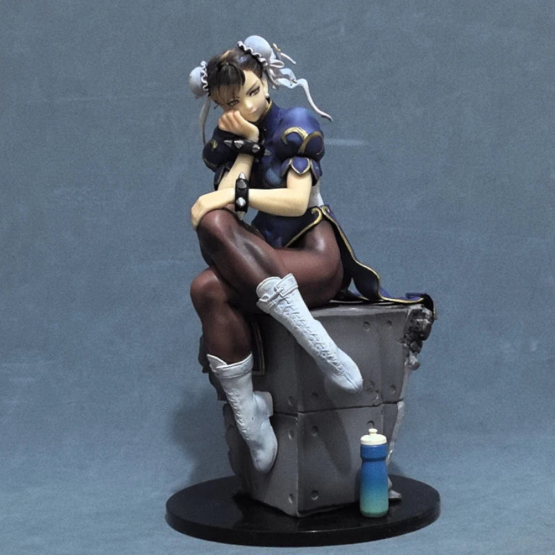 Game Street Fighter Figures Model Fighting Chun Li Action Figure Sitting Figurine Anime PVC Collectible Toys for Decoration Gift