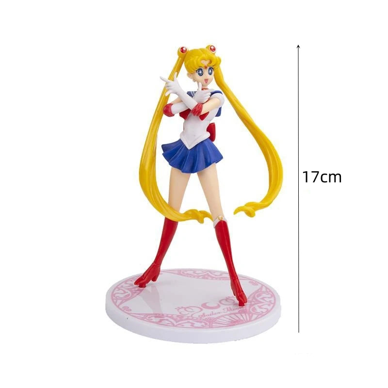 17 см Карикатура сладко момиче Sailor Moon Аниме фигурка PVC екшън аниме фигурка модел Kawaii кукла настолни орнаменти