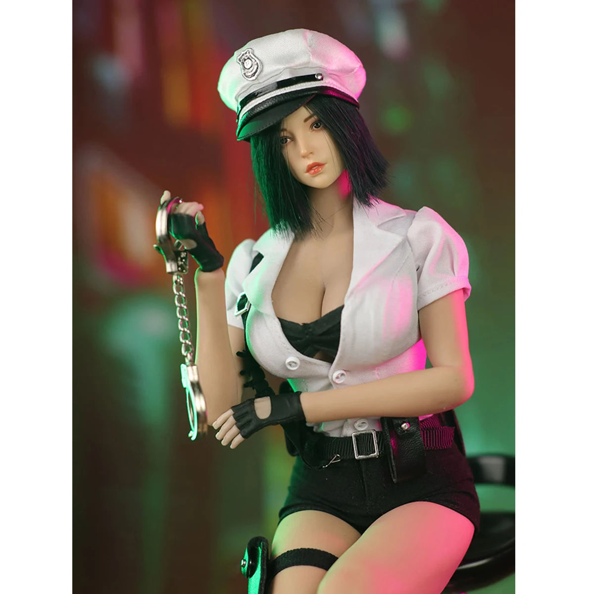 HiPlay JIAOUDOLL 1/6 Scale 12" Female Policewoman Uniform Suit Western Style JO24X-06B White Color Age 15+