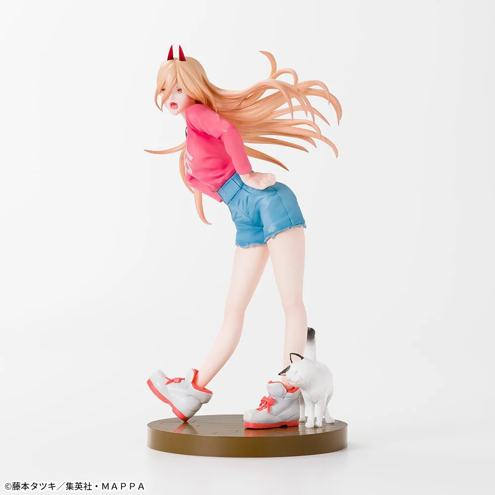 In Stock SEGA Original Genuine Chainsaw Man Nyaako Power Luminasta 22cm Anime Girl Collections Model Toy Figures Birthday Gift