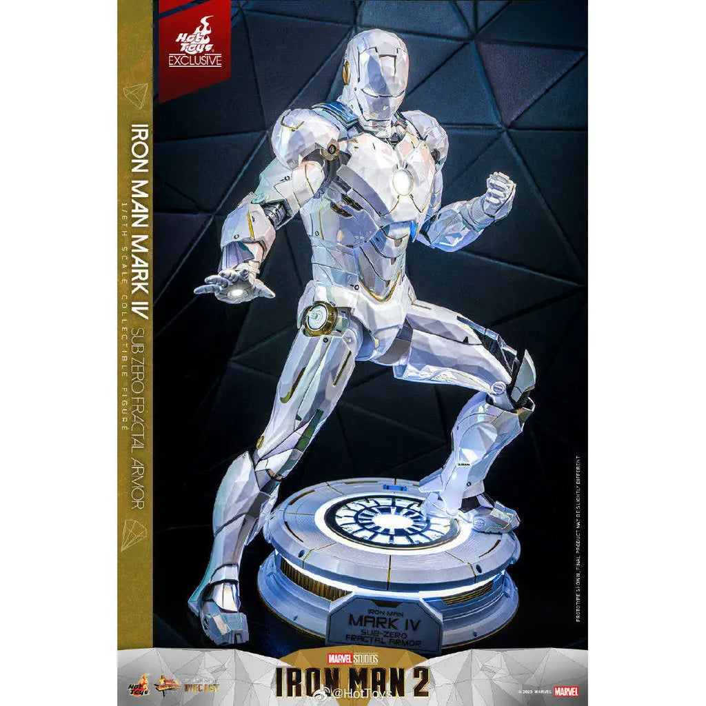 Hot Toys Exclusive Iron Man Mark IV Sub Zero Fractal Armor 1/6 Scale Collectible Figure Marvel Studios Iron Man 2