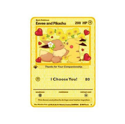 Metal Pokemon Cards Letters Golden Charizard Eevee Shiny Iron Pokémon Vmax EX Letters Game Pikachu Christmas Birthday Kids Toys